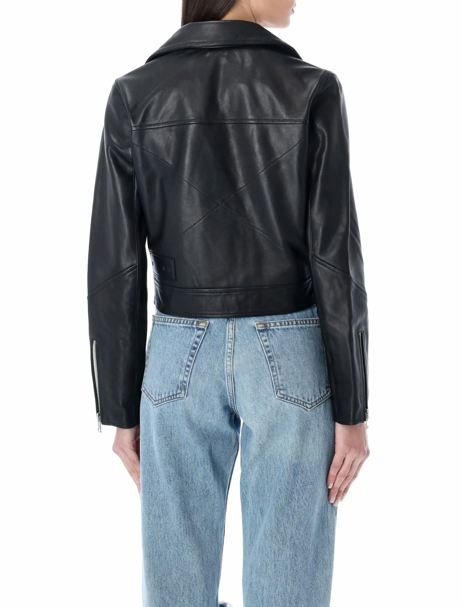 Shoreditch Ski Club Vyner Leather Biker – Women 3 Shoreditch Ski Club Vyner Leather Biker – Women - Afbeelding 3