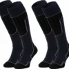 NOMAD® Skisokken Essential 2-Pack | Maat 43/46 Donkerblauw | Skiën / Snowboarden / Wandelen | Goede Vochtafvoer | Extra Versteviging | Ski Sokken Heren / Dames