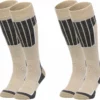 NOMAD® Skisokken Essential 2-Pack | Maat 35/38 Beige | Skiën / Snowboarden / Wandelen | Goede Vochtafvoer | Extra Versteviging | Ski Sokken Heren / Dames