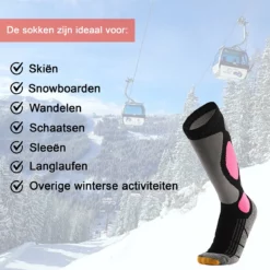 MyStand Skisokken - Wintersportsokken - Skiën Snowboarden Of Wandelen - Wintersokken Compressie - Dames/Heren - One Size - Maat 37 Tot 47 - Roze -TROLLKIDS Winkel 1200x1200 5