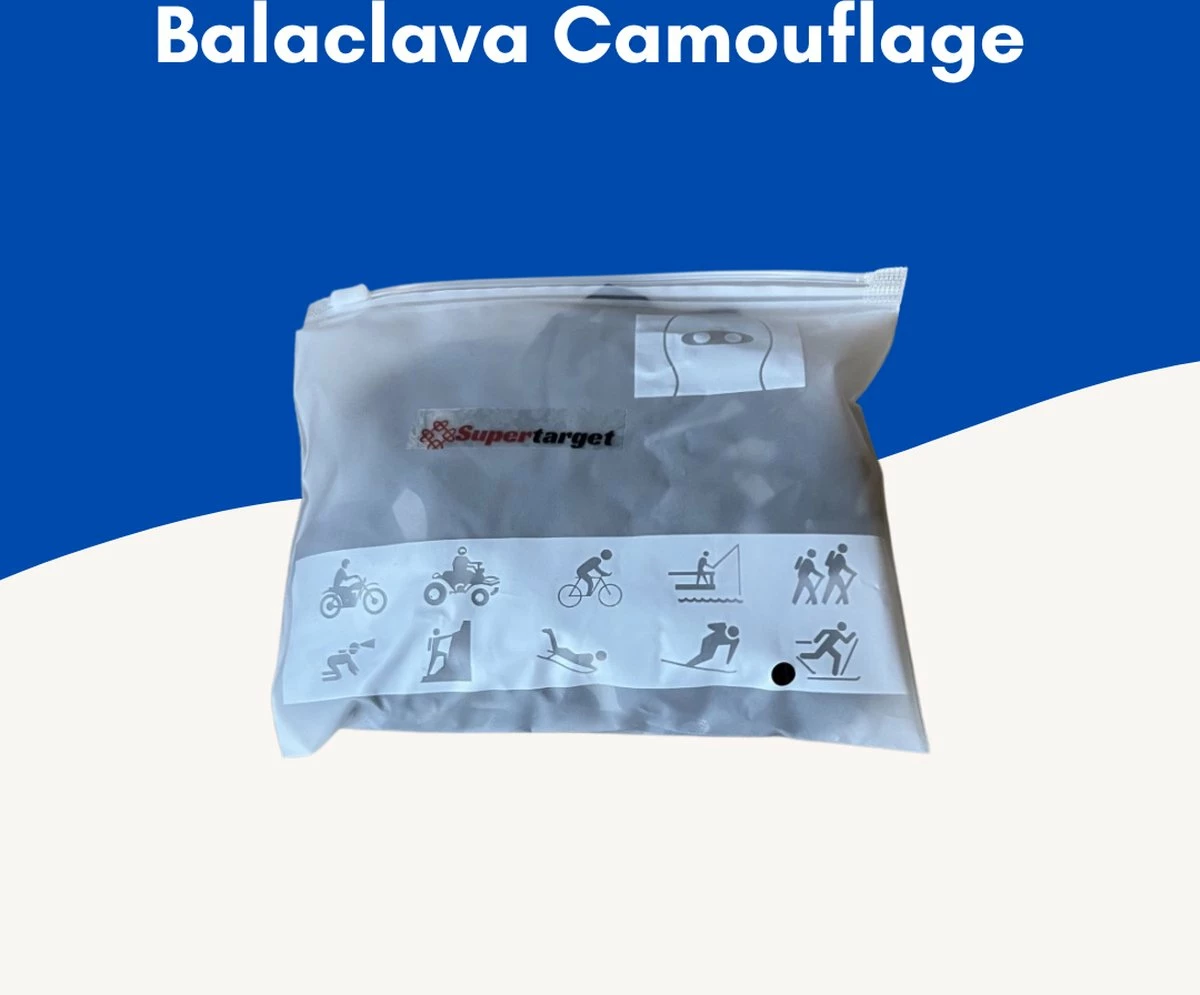 Supertarget - Bivakmuts Balaclava - Camouflage - Bivak Muts Nekwarmer - One Size/Unisex - Gezichtsmasker Voor O.a. Skien, Snowboarden, 2 Supertarget - Bivakmuts Balaclava - Camouflage - Bivak Muts Nekwarmer - One Size/Unisex - Gezichtsmasker Voor O.a. Skien, Snowboarden, - Afbeelding 2