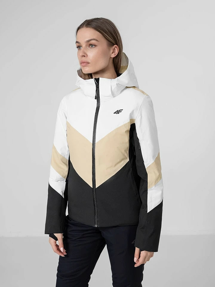 4F Ski-/snowboardjas Beige/wit/zwart 3 4F Ski-/snowboardjas Beige/wit/zwart - Afbeelding 3