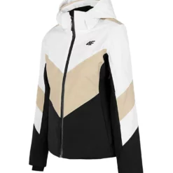 4F Ski-/snowboardjas Beige/wit/zwart