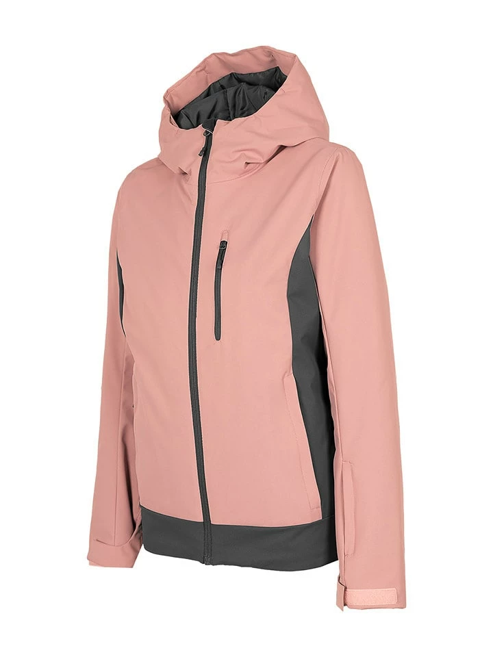 4F Ski-/snowboardjas Lichtroze/grijs 1 4F Ski-/snowboardjas Lichtroze/grijs