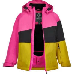 Color Kids Ski-/snowboardjas Roze/geel -TROLLKIDS Winkel color kids ski snowboardjas roze geel 2