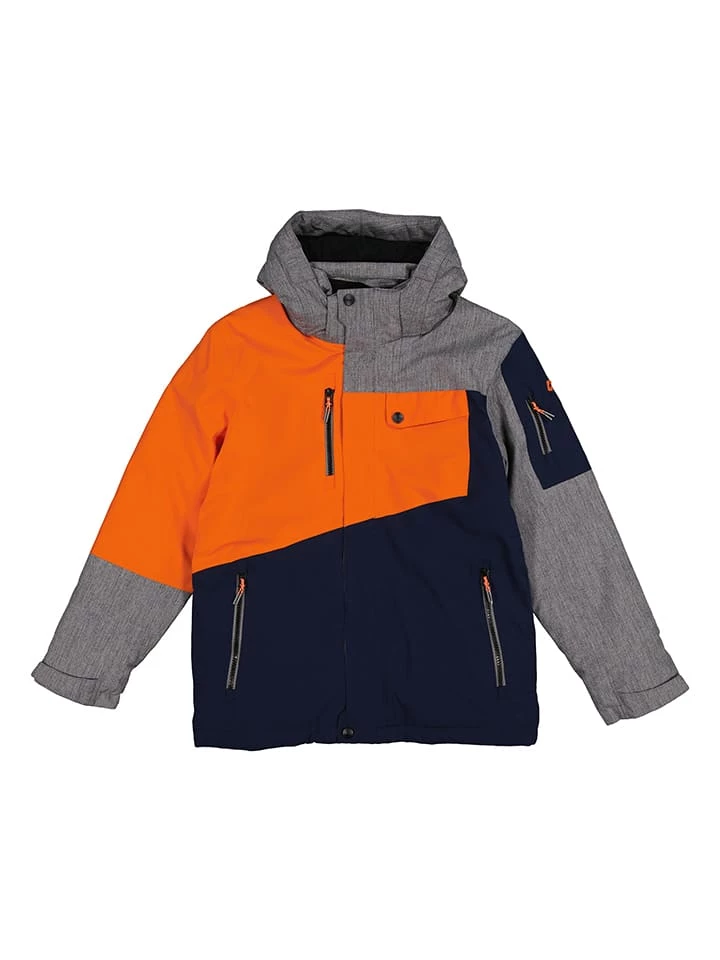 Killtec Ski-/snowboardjas Oranje/donkerblauw/grijs 1 Killtec Ski-/snowboardjas Oranje/donkerblauw/grijs