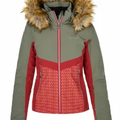 KILPI Ski-/snowboardjas "Teresa" Olijfgroen/rood