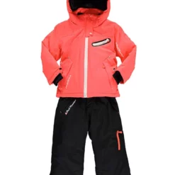 2-delige Ski-/snowboardoutfit Neonroze/zwart