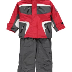 2-delige Ski-/snowboardoutfit Rood/grijs