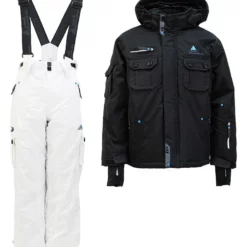 2-delige Ski-/snowboardoutfit Zwart/wit