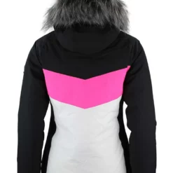 Ski-/snowboardjas "Afidol" Zwart/wit/roze -TROLLKIDS Winkel peak mountain ski snowboardjas afidol zwart wit roze 2