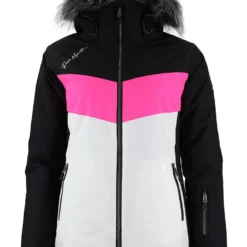 Ski-/snowboardjas "Afidol" Zwart/wit/roze
