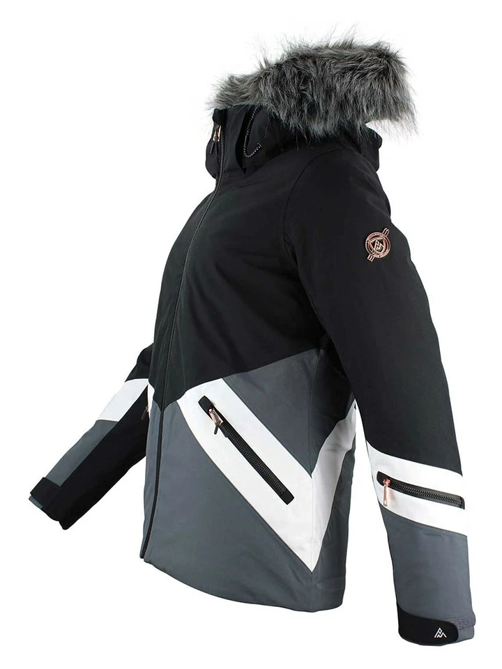 Ski-/snowboardjas "Anita" Zwart/grijs 2 Ski-/snowboardjas "Anita" Zwart/grijs - Afbeelding 2