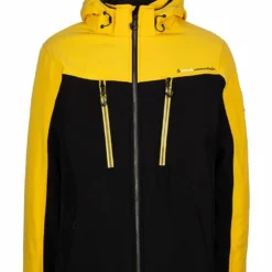 Softshell-ski-/snowboardjas "Ceflight" Zwart/geel