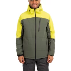 TRESPASS Ski-/snowboardjas "Bowie" Kaki/geel -TROLLKIDS Winkel trespass ski snowboardjas bowie kaki geel 2